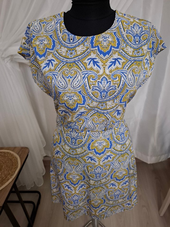 Renkli Bohem Mini elbise - Görsel 5