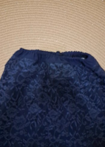 Lacivert Dantel Detaylı Uzun Hamile Eteği - Görsel 5