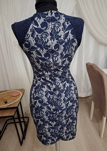 Lacivert Nakışlı Dantel Detaylı Bohem Bluz - Görsel 8