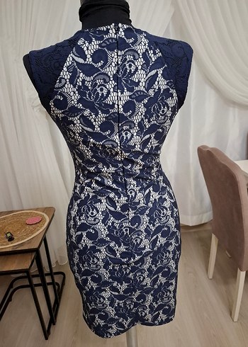 Lacivert Nakışlı Dantel Detaylı Bohem Bluz - Görsel 7