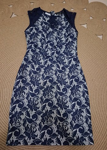 Lacivert Nakışlı Dantel Detaylı Bohem Bluz - Görsel 2