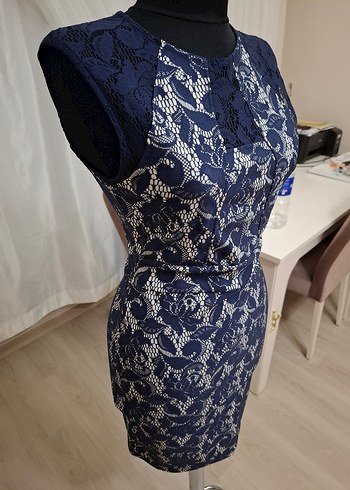 Lacivert Nakışlı Dantel Detaylı Bohem Bluz - Görsel 10