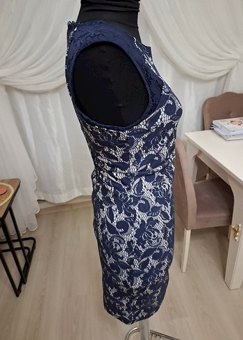 Lacivert Nakışlı Dantel Detaylı Bohem Bluz - Görsel 9