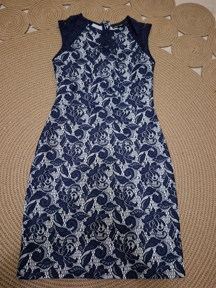 Lacivert Nakışlı Dantel Detaylı Bohem Bluz - Görsel 2