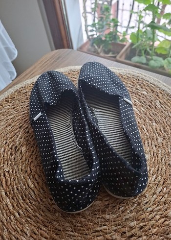 Lacivert Puantiyeli Dolgu Topuklu Espadril - Görsel 9