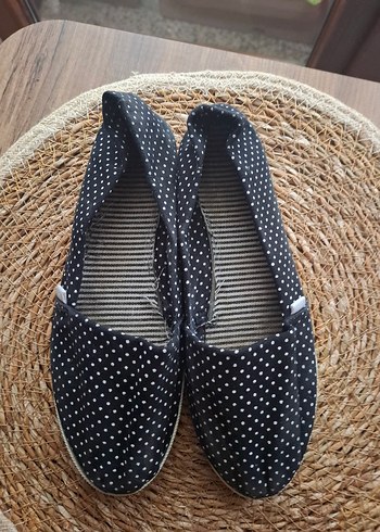 Lacivert Puantiyeli Dolgu Topuklu Espadril - Görsel 2