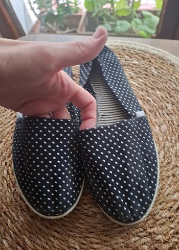 Lacivert Puantiyeli Dolgu Topuklu Espadril - Görsel 8