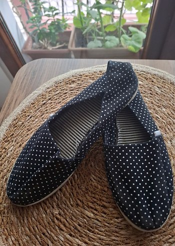 Lacivert Puantiyeli Dolgu Topuklu Espadril - Görsel 7