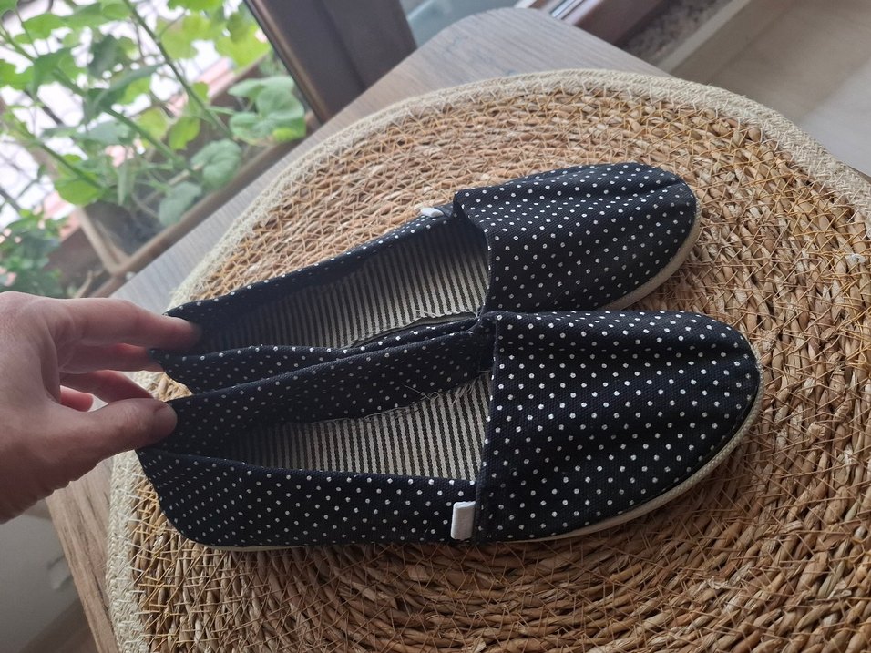 Lacivert Puantiyeli Dolgu Topuklu Espadril - Görsel 3