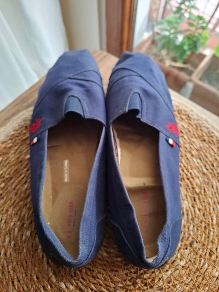 Denim Kumaşlı Mavi Dolgu Topuklu Espadril - Görsel 5
