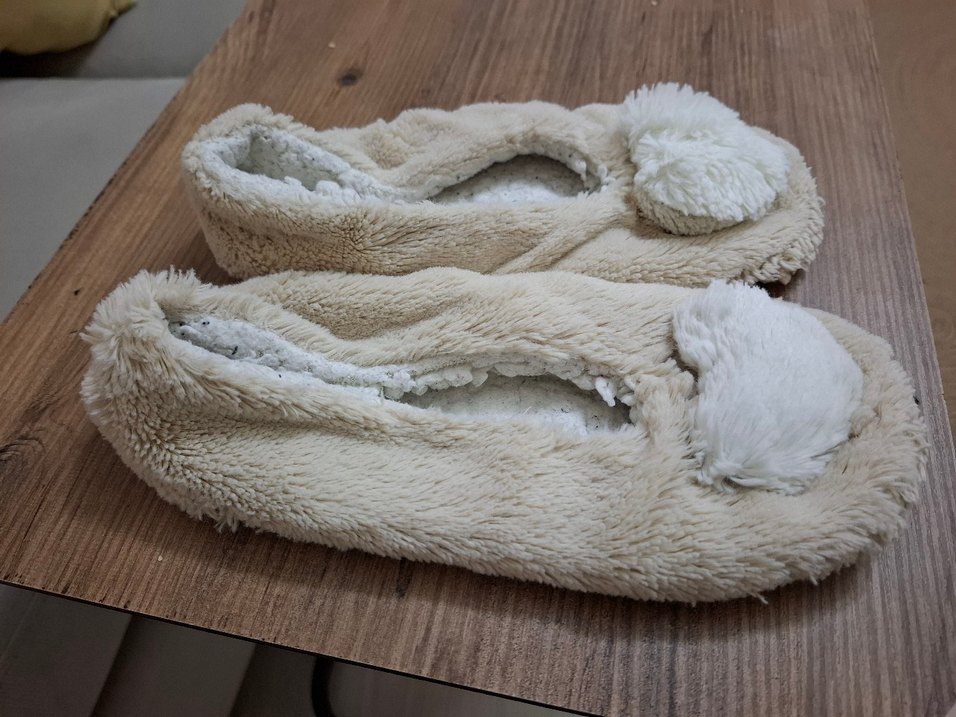 Bej Kız Çocuk Kürklü Sıcak Ev Terliği - Görsel 2