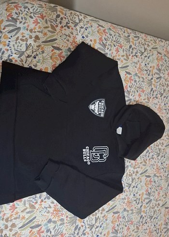 Siyah Kapüşonlu Erkek Sweatshirt - Görsel 3