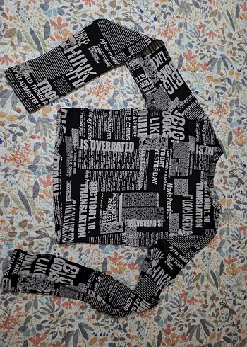 Kız Çocuk Gri Baskılı Uzun Kollu Tişört - Görsel 5