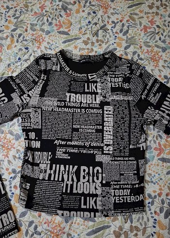 Kız Çocuk Gri Baskılı Uzun Kollu Tişört - Görsel 2