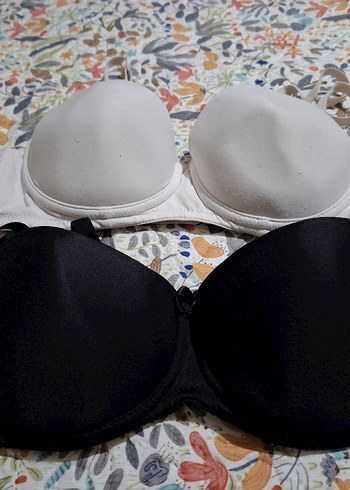 Pierre Cardin Beyaz ve Siyah Midi Sütyen Çift Set