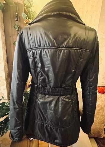 Kemerli Siyah Deri Gotik Kadın Ceket ADIDAS - Görsel 8