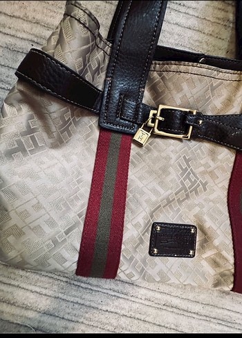 KREM TommyHİLLFİGER Kahverengi Deri Kemerli Kadın Çanta orijinal - Görsel 4