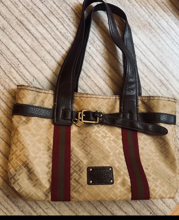 KREM TommyHİLLFİGER Kahverengi Deri Kemerli Kadın Çanta orijinal - Görsel 3