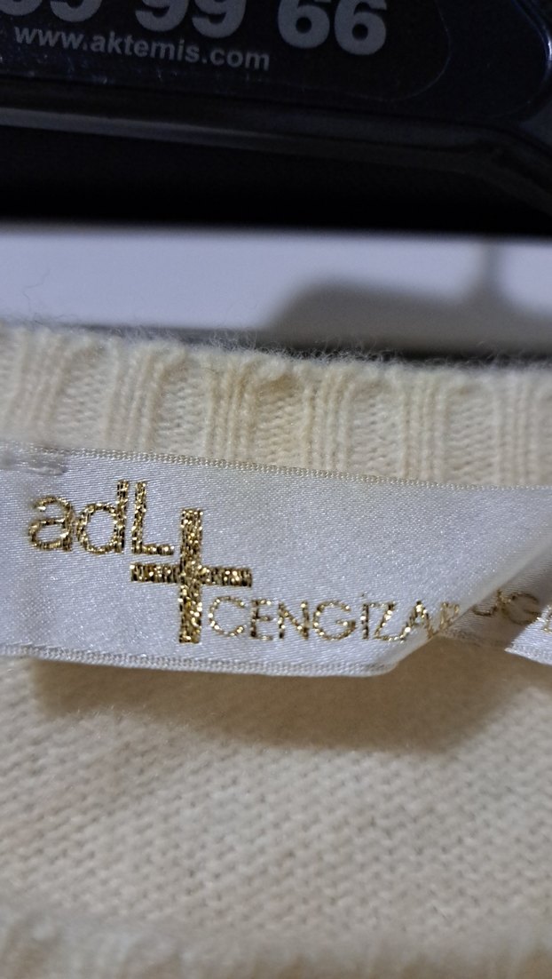 Nakışlı Beyaz Kadın Triko Kazak - Görsel 2