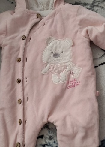 Pembe Kapüşonlu Bebek Kız Tulumu - Görsel 6