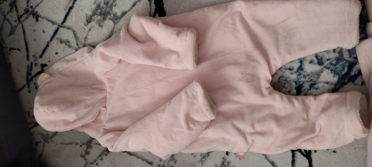 Pembe Kapüşonlu Bebek Kız Tulumu - Görsel 3