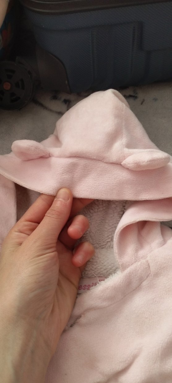 Pembe Kapüşonlu Bebek Kız Tulumu - Görsel 5