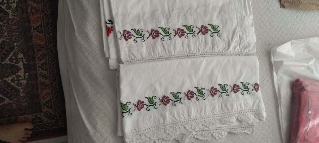 Nakışlı Beyaz Mutfak Havlusu - Görsel 3