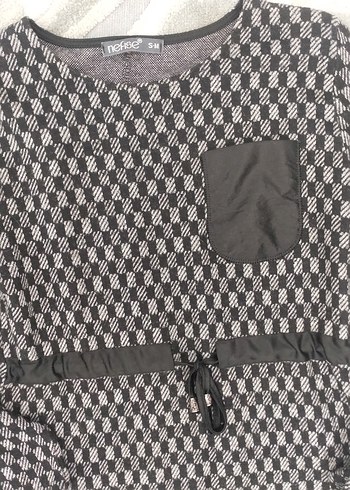 Beli Kemerli Gri Kadın Triko Elbise - Görsel 7