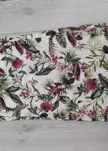 Beyaz Çiçek Desenli Midi Hamile Elbisesi - Görsel 3