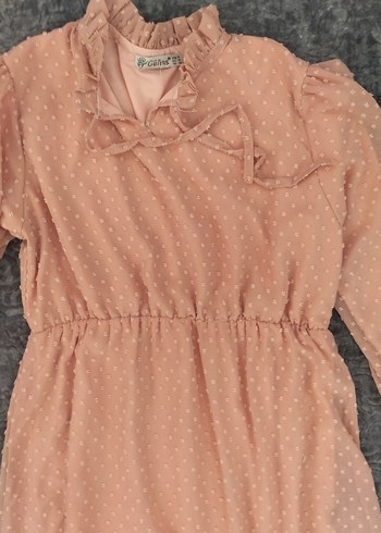 Uzun Kollu pudra Uzun Elbise - Görsel 9