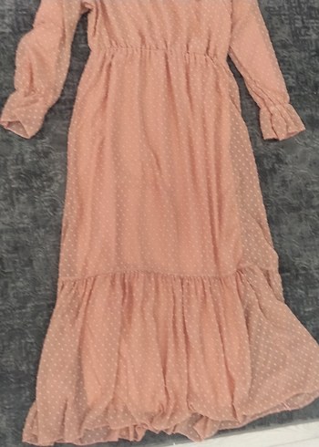 Uzun Kollu pudra Uzun Elbise - Görsel 11