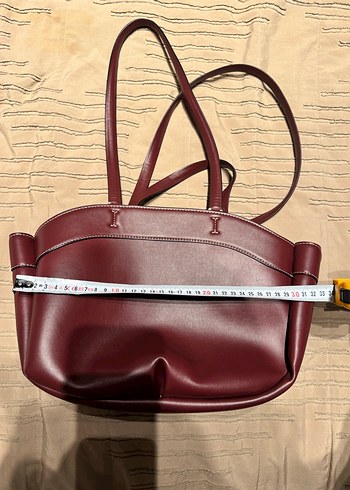 Zara Zara Bordo Deri Kadın Omuz Çantası