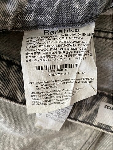 40 Beden gri Renk Bershka Gri kot