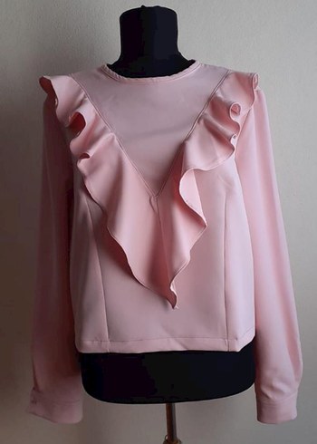 Pembe Fırfırlı Mini Kadın Bluz kendi dikimim