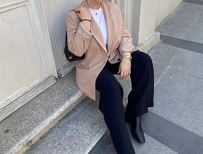 xl Beden ten rengi Renk blazer ceket