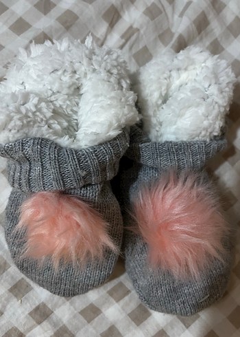 Gri Triko Kız Ev Terliği - Görsel 4