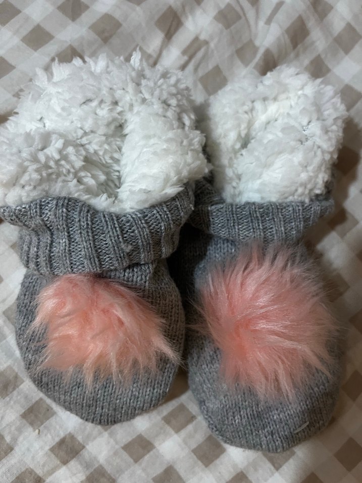 Gri Triko Kız Ev Terliği - Görsel 4