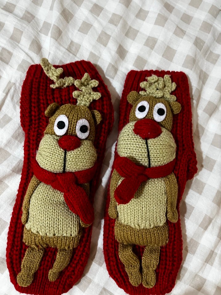 Kızlar için Nakışlı Örgü Sıcak Terlikler - Görsel 2