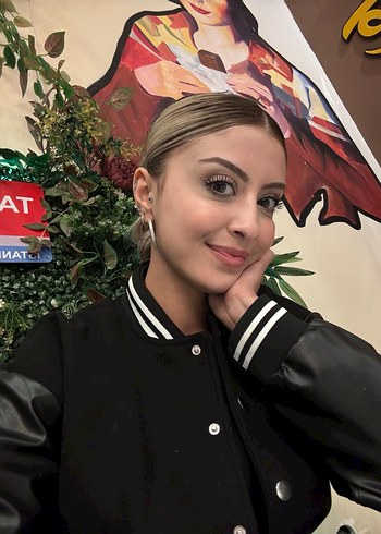 Siyah Deri Kadın Bomber Ceket - Görsel 2