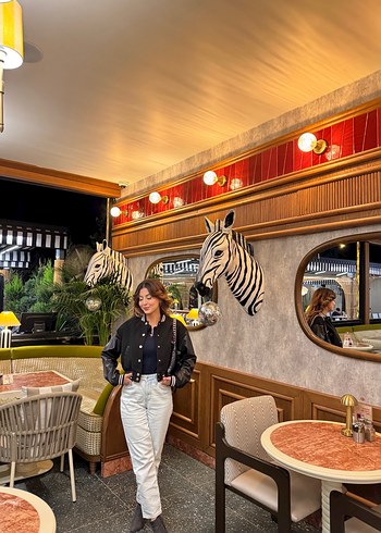 Siyah Deri Kadın Bomber Ceket - Görsel 4