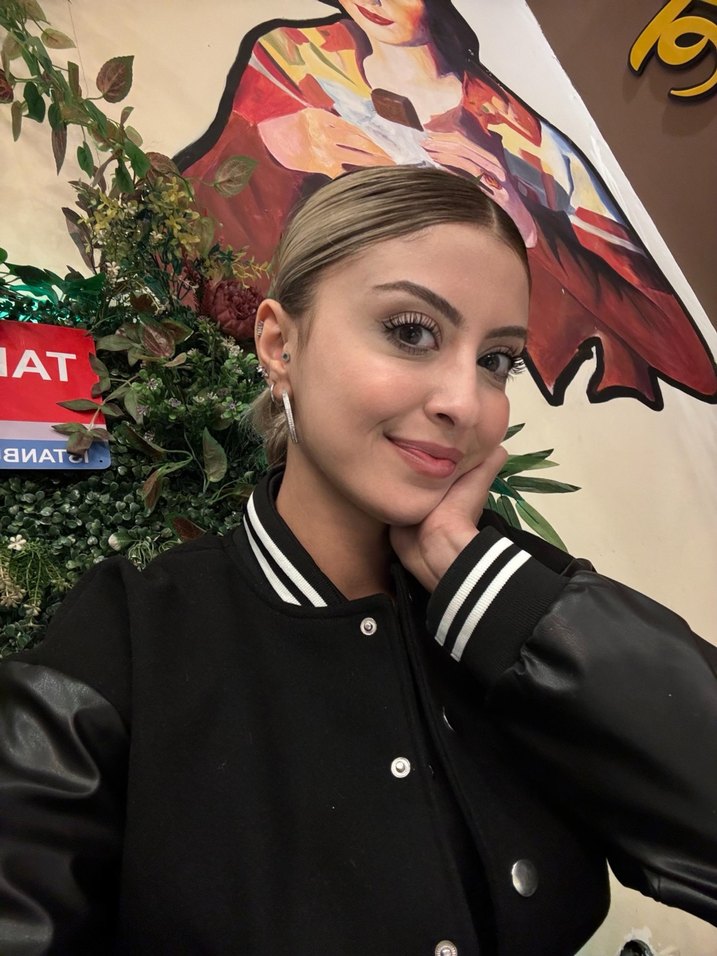 Siyah Deri Kadın Bomber Ceket - Görsel 2