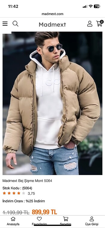 oversize erkek şişme mont camel