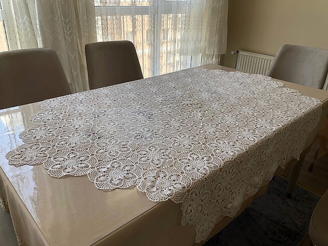  Beden El işi dantel masa örtüsü