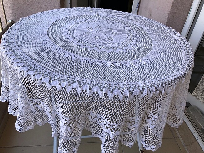 Diğer El işi dantel yuvarlak masa örtüsü