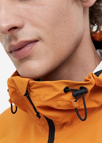 Turuncu Kapüşonlu Erkek Yağmurluk - Görsel 3