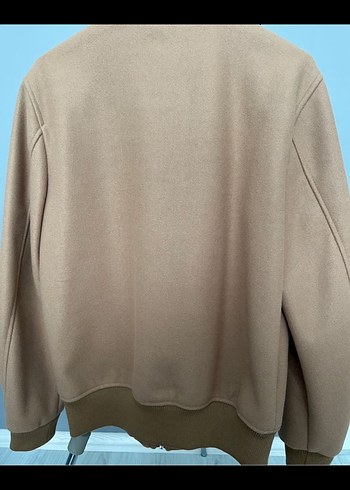 Bej Erkek Fermuarlı Bomber Ceket - Görsel 2