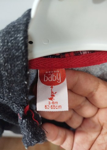 Gri Kapüşonlu Erkek Bebek Tulum - Görsel 4