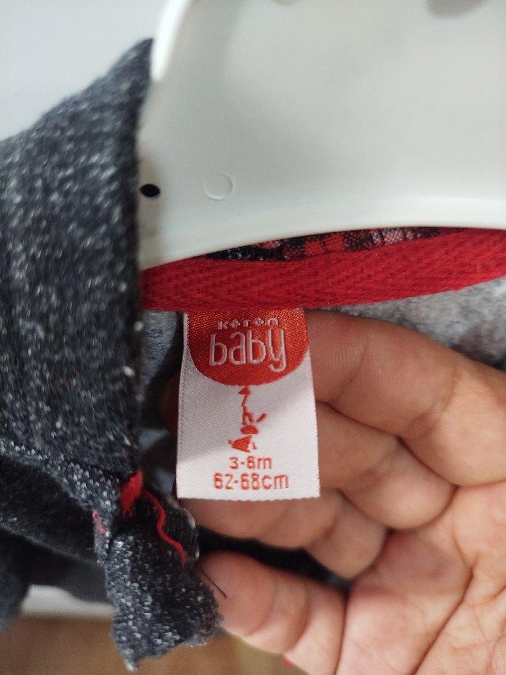 Gri Kapüşonlu Erkek Bebek Tulum - Görsel 4