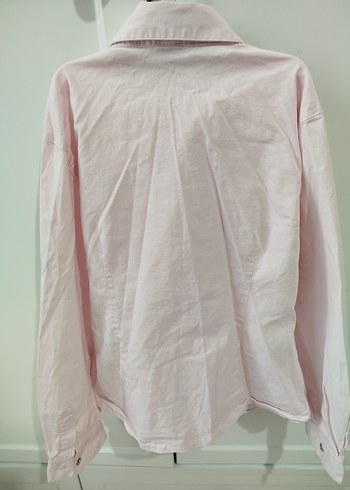 Pembe Uzun Kollu Pamuklu Kız Çocuk Gömlek - Görsel 4