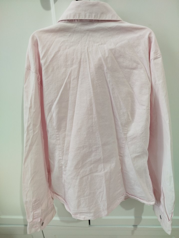 Pembe Uzun Kollu Pamuklu Kız Çocuk Gömlek - Görsel 4